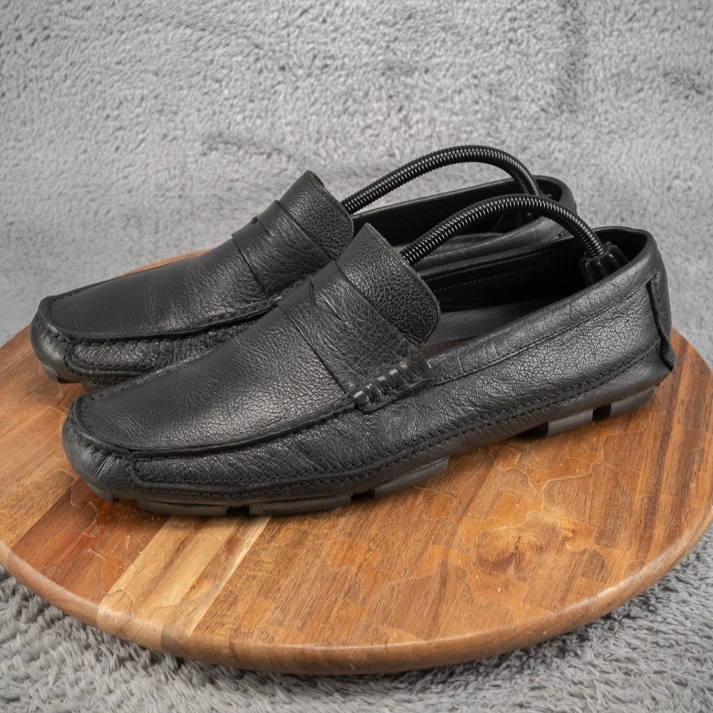Bruno Magli Taranto Driver Black Signature Leather Loafers Men's Size 9 - Picture 3 of 7